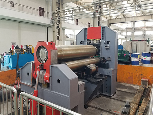 W11XNC水平下調(diào)式三輥卷板機(jī)案例